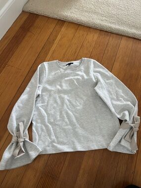 J crew Light Gray Bow-Sleeve Women's Sweater